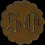 Jeton de n�cessit� de 50 centimes �mis par Champeaux � Paris - revers