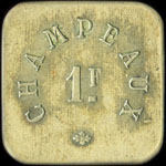 Jeton de n�cessit� de 1 franc �mis par Champeaux � Paris - avers