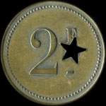 Jeton de n�cessit� de 2 francs �mis par Claridge's Hotel - Paris � Paris - revers