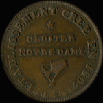 Jeton de nécessité de une voie émis en 1809 par le Cloître Notre-Dame à Paris - avers