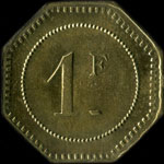 Jeton de n�cessit� de 1 franc �mis par Au Cochon d'Or - Maison Dumont - 31, Rue du Point du Jour � Paris - revers