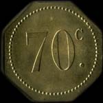 Jeton de n�cessit� de 70 centimes �mis par Au Cochon d'Or - Maison Dumont - 31, Rue du Point du Jour � Paris - revers