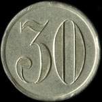 Jeton de n�cessit� de 30 (centimes) �mis par le Concert du Panth�on � Bruxelles - revers