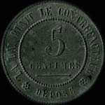 Jeton de n�cessit� de 5 centimes �mis comme contre-monnaie en 1873 � Paris - revers