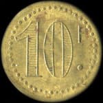 Jeton de n�cessit� de 10 francs �mis par C.R.C. - Cantine des Studios � Paris - revers