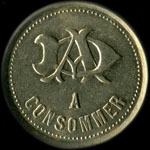 Jeton DA - 75 centimes - Paris - avers