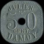 Jeton Julien Damoy - 50 centimes - Paris - revers