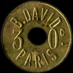 Jeton B. David - 30 centimes - Paris - revers