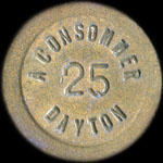 Jeton de nécessité de 25 centimes émis par Dayton à Paris - revers