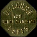 Jeton Delcher - 136 rue de Charenton - 15 centimes - Paris - avers