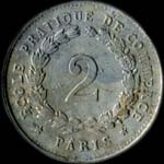 Jeton de n�cessit� de 2 francs �mis par l'Ecole Pratique de Commerce � Paris - revers