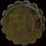 Jeton de n�cessit� de 50 centimes �mis par La Famille Nouvelle - Rue de Meaux � Paris - revers