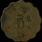 Jeton Fassiaux - 5 centimes - Paris - revers