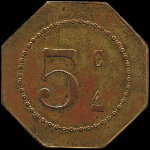 Jeton A la Fontaine Saint-Sulpice - 5 centimes - Paris - revers