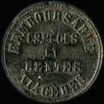 Jeton La Fourmi du Commerce - 10 centimes - Paris - revers