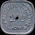 Jeton France Aluminium - 8 Bd du Temple - 2 francs - Paris - revers