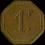 Jeton Govaerts E. G - 1 franc - Paris - revers