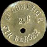 Jeton de nécessité de 25 centimes émis par le Grand Comptoir - 31 Rue Berger à Paris (type 1) - avers