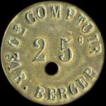 Jeton de nécessité de 25 centimes émis par le Grand Comptoir - 31 Rue Berger à Paris (type 2) - avers