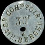 Jeton de nécessité de 30 centimes émis par le Grand Comptoir - 31 Rue Berger à Paris (type 2) - avers