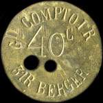 Jeton de nécessité de 40 centimes émis par le Grand Comptoir - 31 Rue Berger à Paris - avers