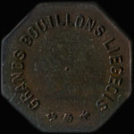 Jeton Grands Bouillons Liégeois - 35 centimes - Paris - avers