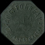 Jeton Au Grand Tonneau - 179, Rue Saint-Martin - 25 centimes - Paris - avers