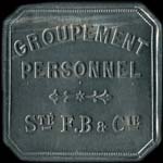 Jeton Groupement Personnel Sté F.B. & Cie (Flicoteaux, Boutet & Cie) - 4 francs - Paris - avers