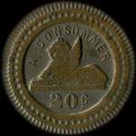 Jeton A. Guiraud - 20 centimes - Paris - revers