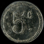 Jeton James Robinson & Sons � Paris - 5 centimes - revers
