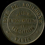 Jeton Jardin Zoologique d'Acclimatation et Pré-Catelan - Bois de Boulogne à Paris - Lait 1 litre - 1 franc - avers
