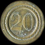 Jeton de n�cessit� de 20 centimes �mis par la Kermesse - 16 Av. Jean-Jaur�s � Paris - revers