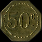 Jeton Koretz - 1 Rue des Mauvais Gar�ons � Paris - 50 centimes - revers