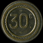 Jeton Lavaure à Paris - 30 centimes - revers