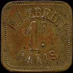 Jeton E. Lebrun � Paris - 1 franc - avers