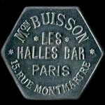 Jeton Maison Buisson - Les Halles Bar - 15, rue Montmartre à Paris - 75 centimes - avers