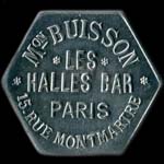 Jeton Maison Buisson - Les Halles Bar - 15, rue Montmartre � Paris - 75 centimes - avers