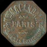 Jeton de n�cessit� de 15 centimes �mis par la Maison Malandain - 31, Rue des Batignolles - Paris - avers