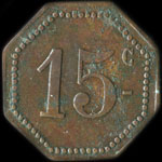 Jeton de n�cessit� de 15 centimes �mis par la Maison Malandain - 31, Rue des Batignolles - Paris - revers