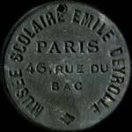 Jeton Musée Scolaire Emile Deyrolle - 46 Rue du Bac à Paris - 2 centimes - avers
