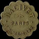 Jeton Nacivet - 138, Boulevard Diderot � Paris - 1 franc - avers