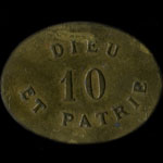 Jeton Oeuvre Paroissiale Militaire de Saint-Augustin - 26, Rue du G�n�ral Foy � Paris - 10 - revers