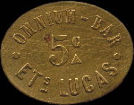Jeton Omnium-Bar - Ets Lucas � Paris - 5 centimes - avers