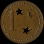 Jeton Pavillon d'Armenonville � Paris - 1 franc - revers