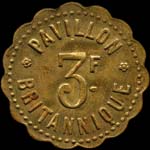 Jeton Pavillon Britannique � Paris - 3 francs - avers