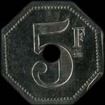 Jeton Restaurant Le Meunier - 9 Rue de Berry � Paris - 5 francs - revers