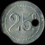 Jeton Restaurant Bourdiaux - 167, Rue de Rennes � Paris - 25 centimes - revers