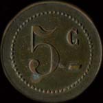 Jeton Restaurant Economique - H de R � Paris - 5 centimes - revers