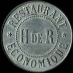 Jeton Restaurant Economique - H de R � Paris - 10 centimes - avers