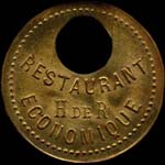 Jeton Restaurant Economique - H de R � Paris - 2 1/2 centimes - avers